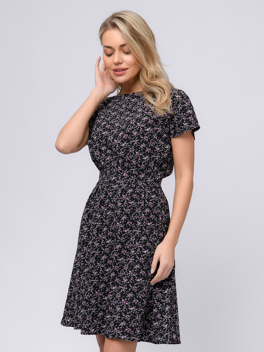 

Платье женское 1001dress 101324 черное 48 RU, Черный, 101324