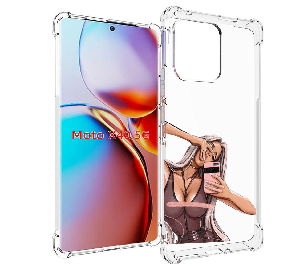 

Чехол MyPads девушка-в-прозрачной-одежде для Motorola Moto X40, Прозрачный, Tocco