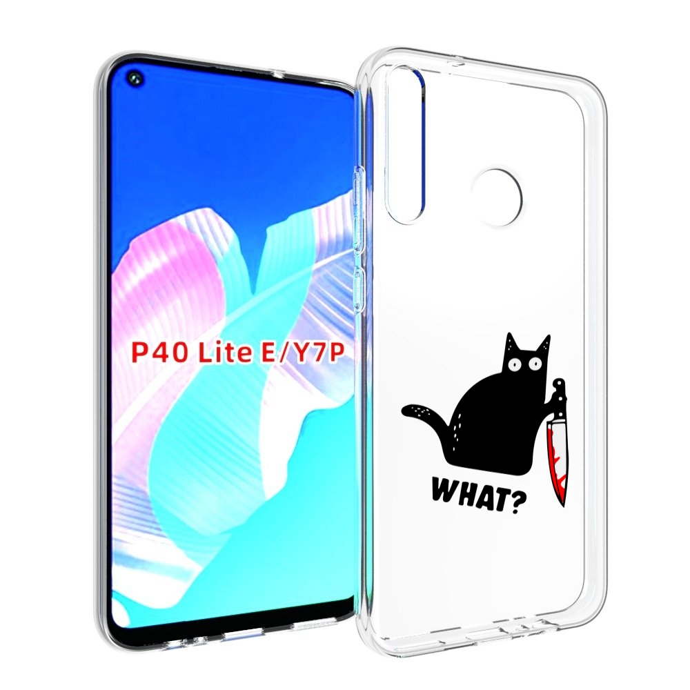 Чехол бампер MyPads котик-убийца для Huawei P40 Lite E