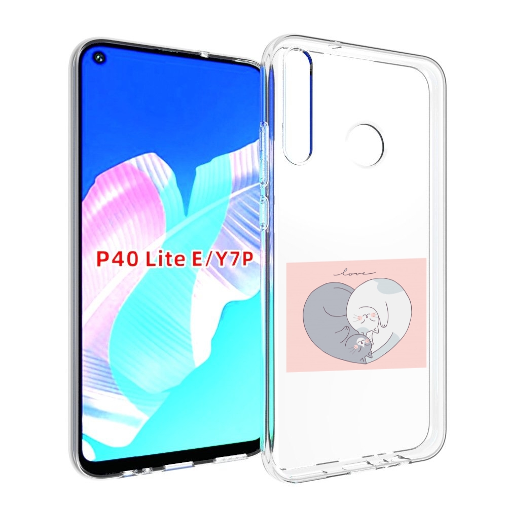 

Чехол бампер MyPads котики-в-форме-сердца для Huawei P40 Lite E, Прозрачный, Tocco