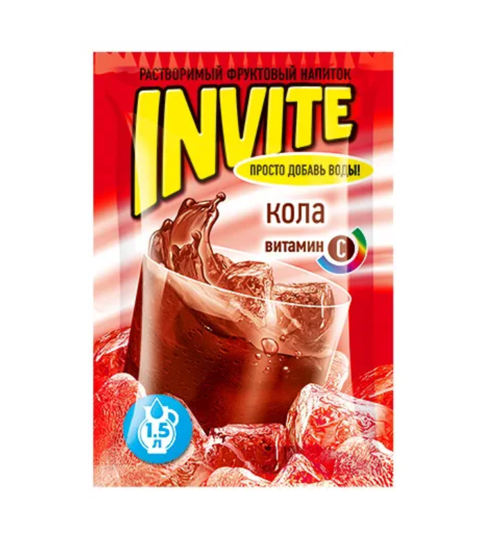 Растворимый напиток Invite кола, 9 г