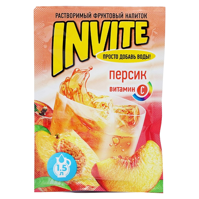 Растворимый напиток Invite персик, 9 г, 1 шт