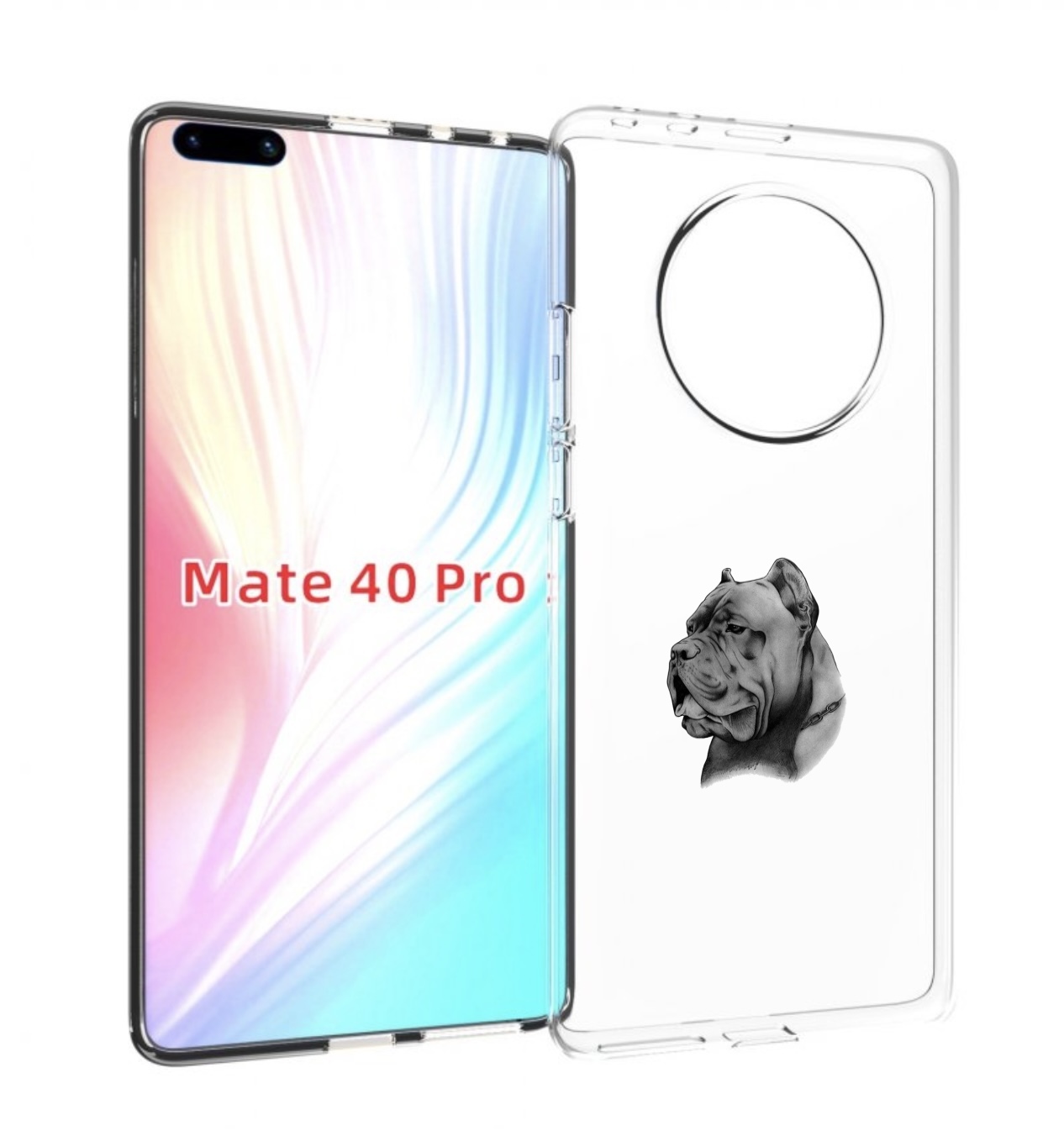 

Чехол MyPads грозный бульдог для Huawei Mate 40 Pro (NOH-NX9), Прозрачный, Tocco