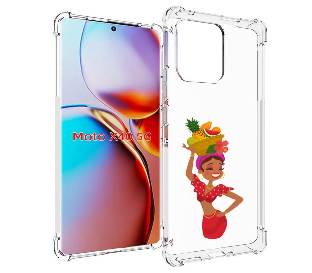

Чехол MyPads девушка-мулатка для Motorola Moto X40, Прозрачный, Tocco