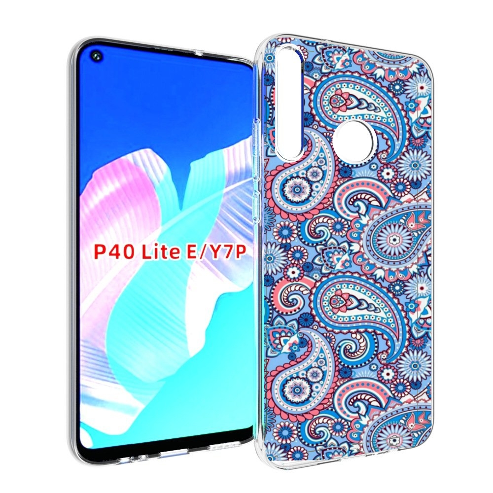 

Чехол бампер MyPads красивый голубой арнамент для Huawei P40 Lit, Прозрачный, Tocco