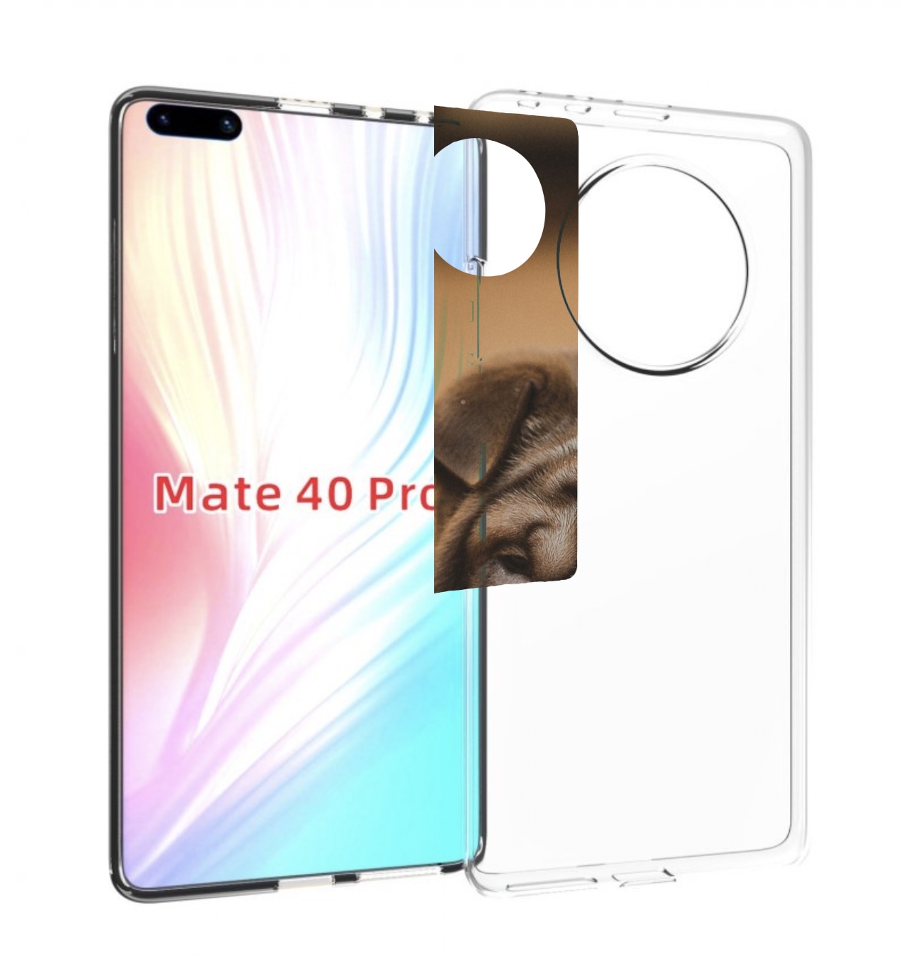 

Чехол MyPads шарпеи для Huawei Mate 40 Pro (NOH-NX9), Прозрачный, Tocco