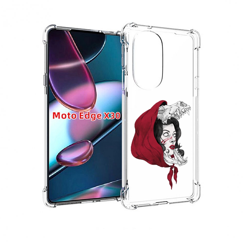 

Чехол MyPads Красная шапочка и волк женский для Motorola Moto Edge X30, Прозрачный, Tocco