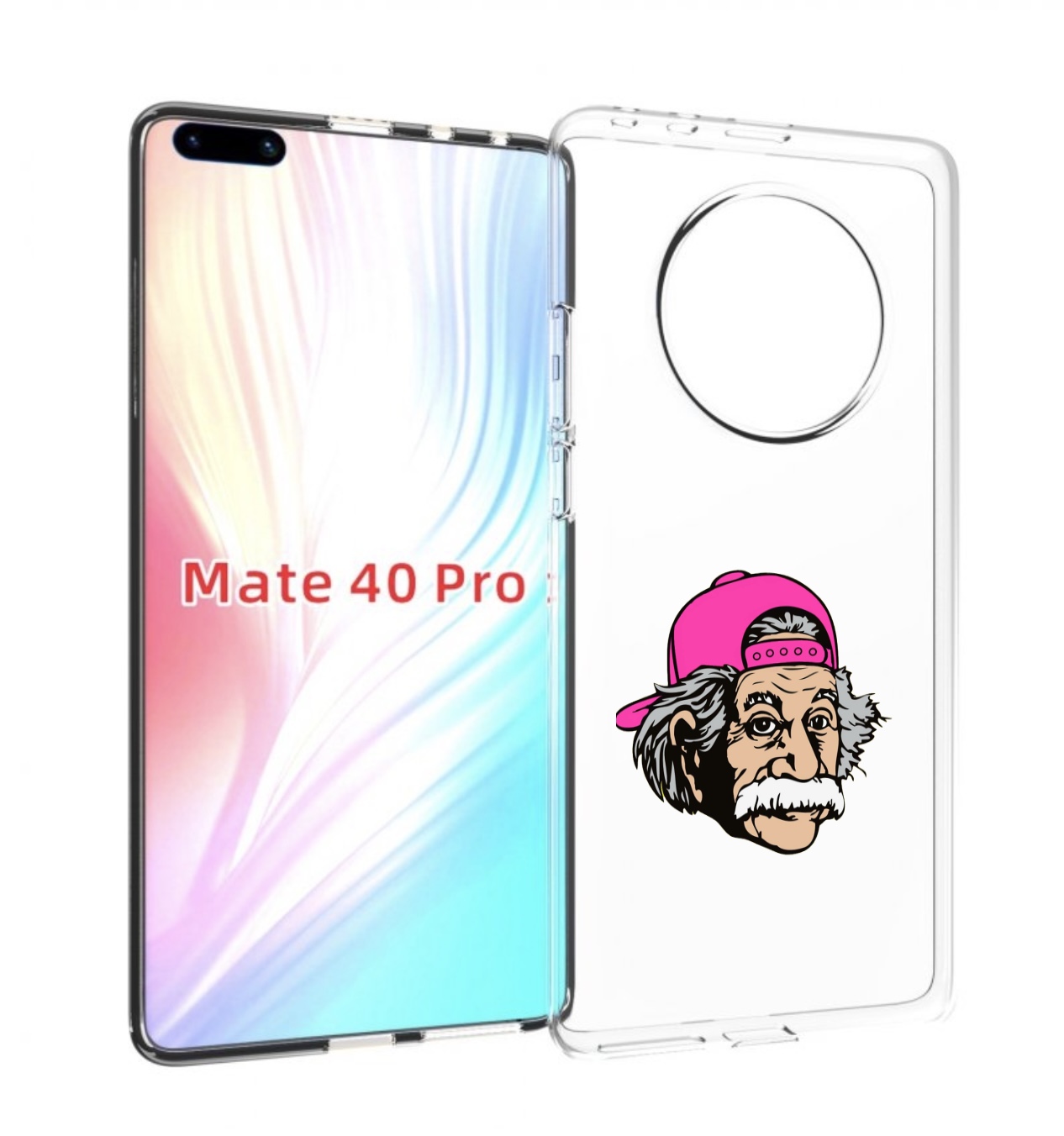 Чехол MyPads энштейн в кепке для Huawei Mate 40 Pro (NOH-NX9)