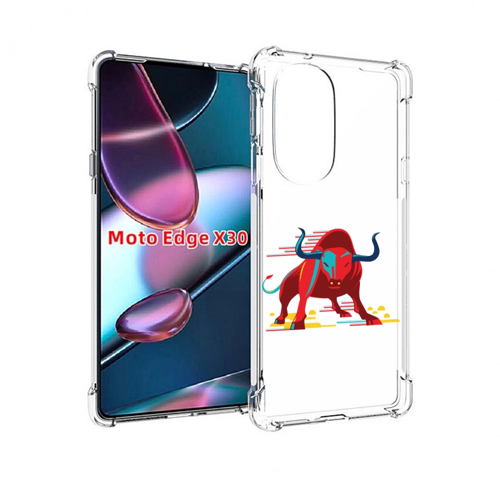 

Чехол MyPads Красный-бык для Motorola Moto Edge X30, Прозрачный, Tocco
