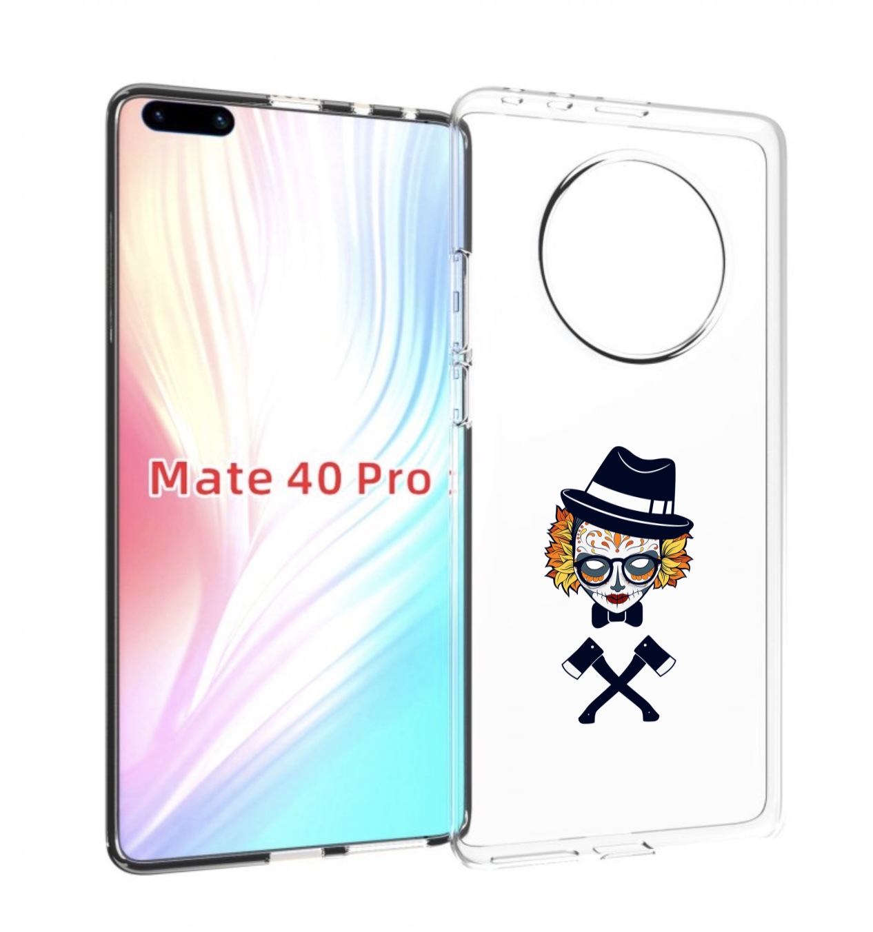 

Чехол MyPads девушка в маске с топорами рисунок для Huawei Mate 40 Pro (NOH-NX9), Прозрачный, Tocco