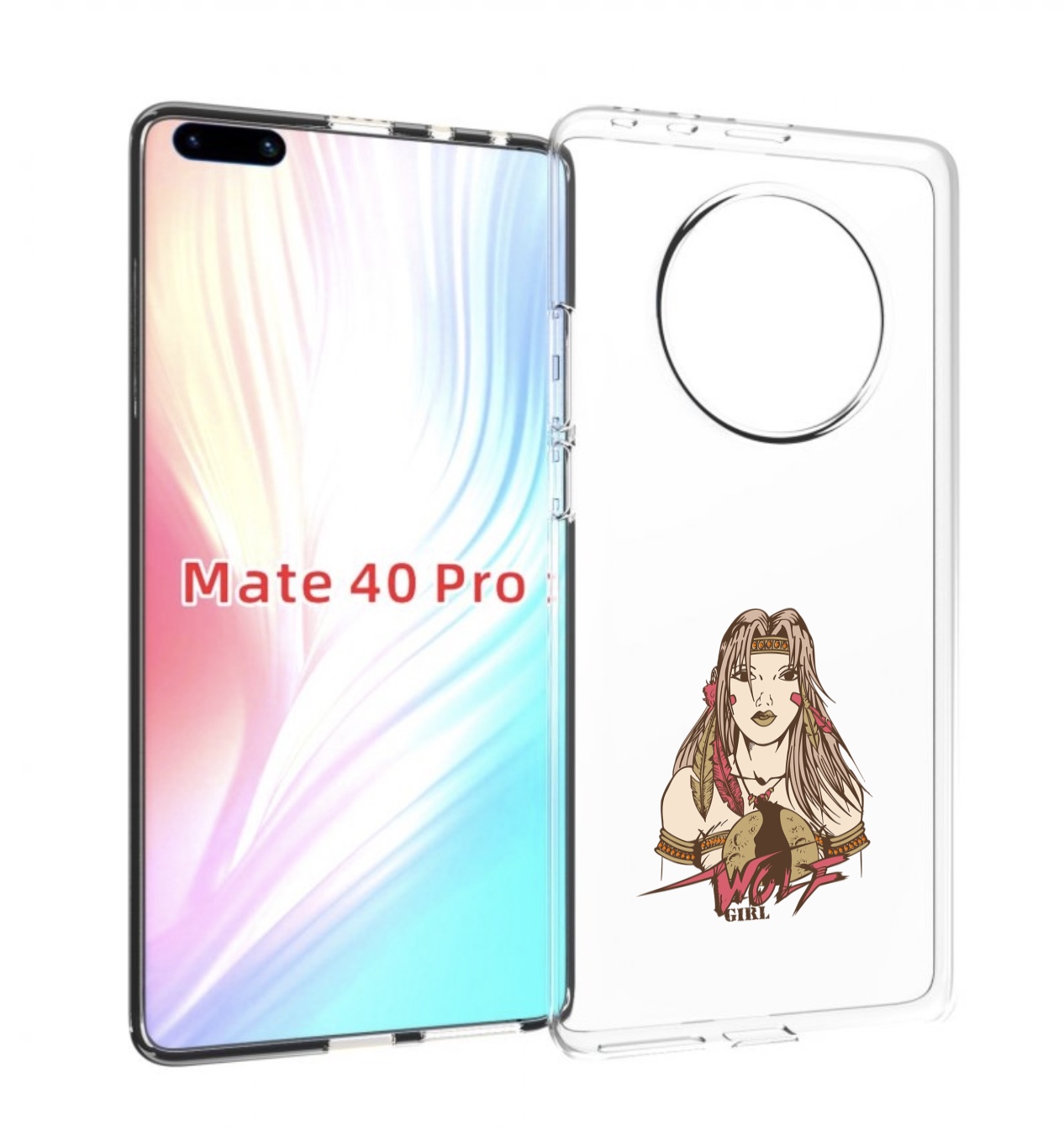 Чехол MyPads девушка волк для Huawei Mate 40 Pro (NOH-NX9)