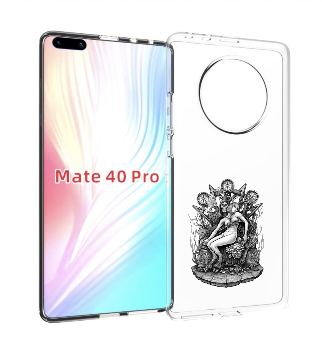 

Чехол MyPads девушка на троне для Huawei Mate 40 Pro (NOH-NX9), Прозрачный, Tocco