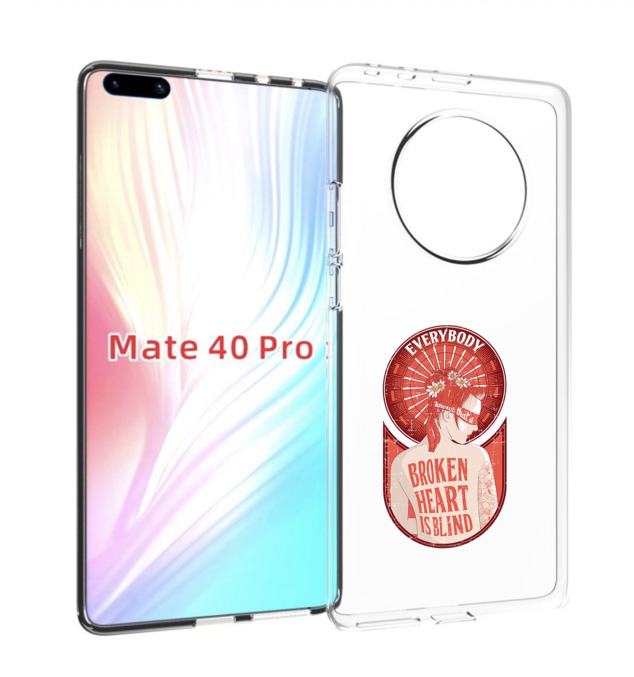 

Чехол MyPads девушка разбитое сердце для Huawei Mate 40 Pro (NOH-NX9), Прозрачный, Tocco