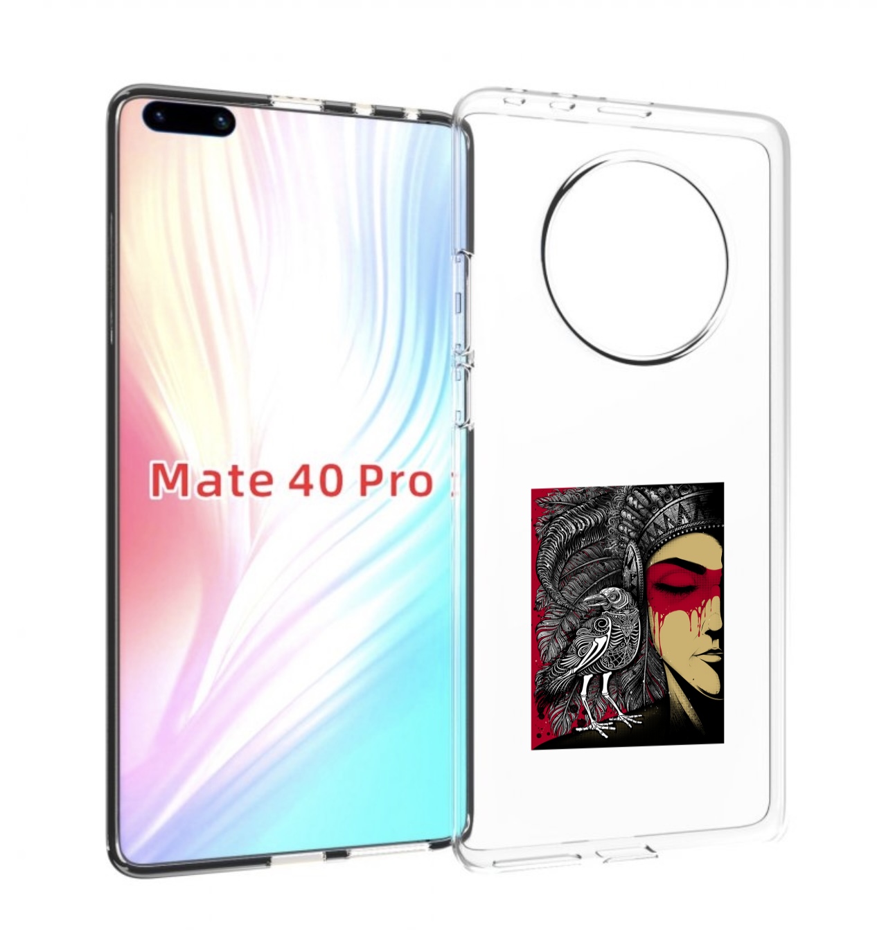 

Чехол MyPads девушка с вороном в абстракции для Huawei Mate 40 Pro (NOH-NX9), Прозрачный, Tocco