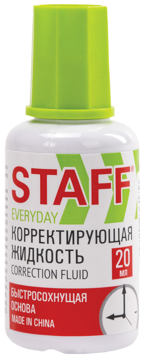 

Корректирующая жидкость STAFF EVERYDAY быстросохнущая, 20 мл, с кисточкой, 228625