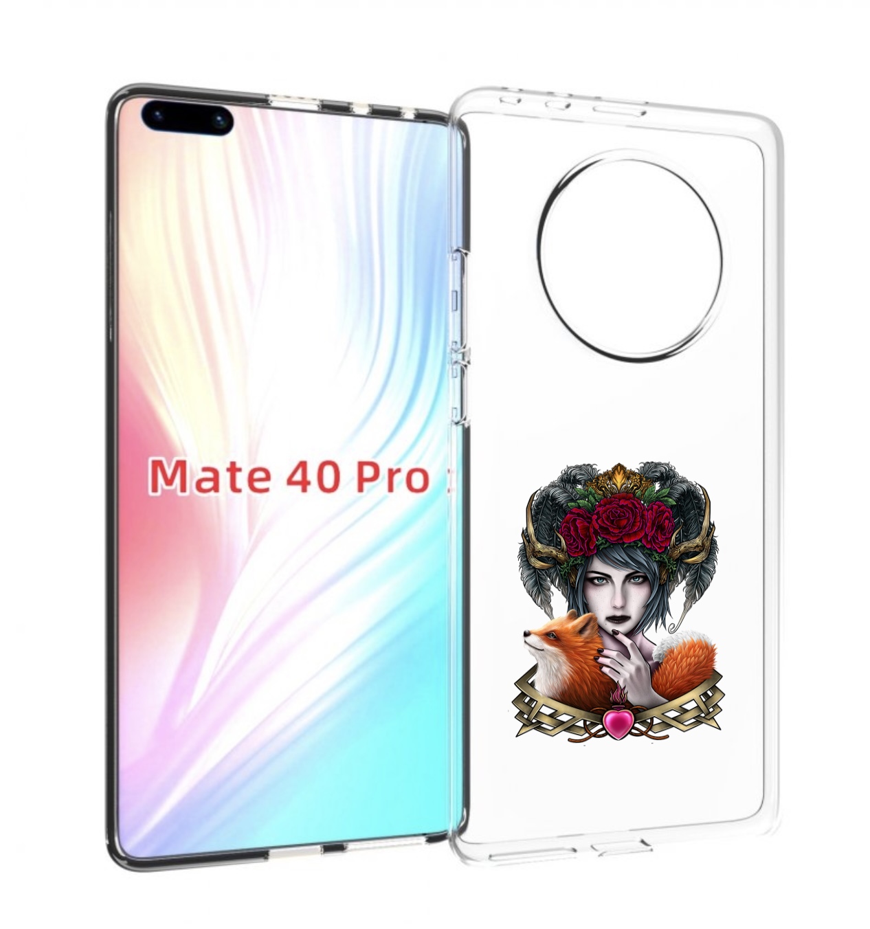 

Чехол MyPads девушка с лисой для Huawei Mate 40 Pro (NOH-NX9), Прозрачный, Tocco