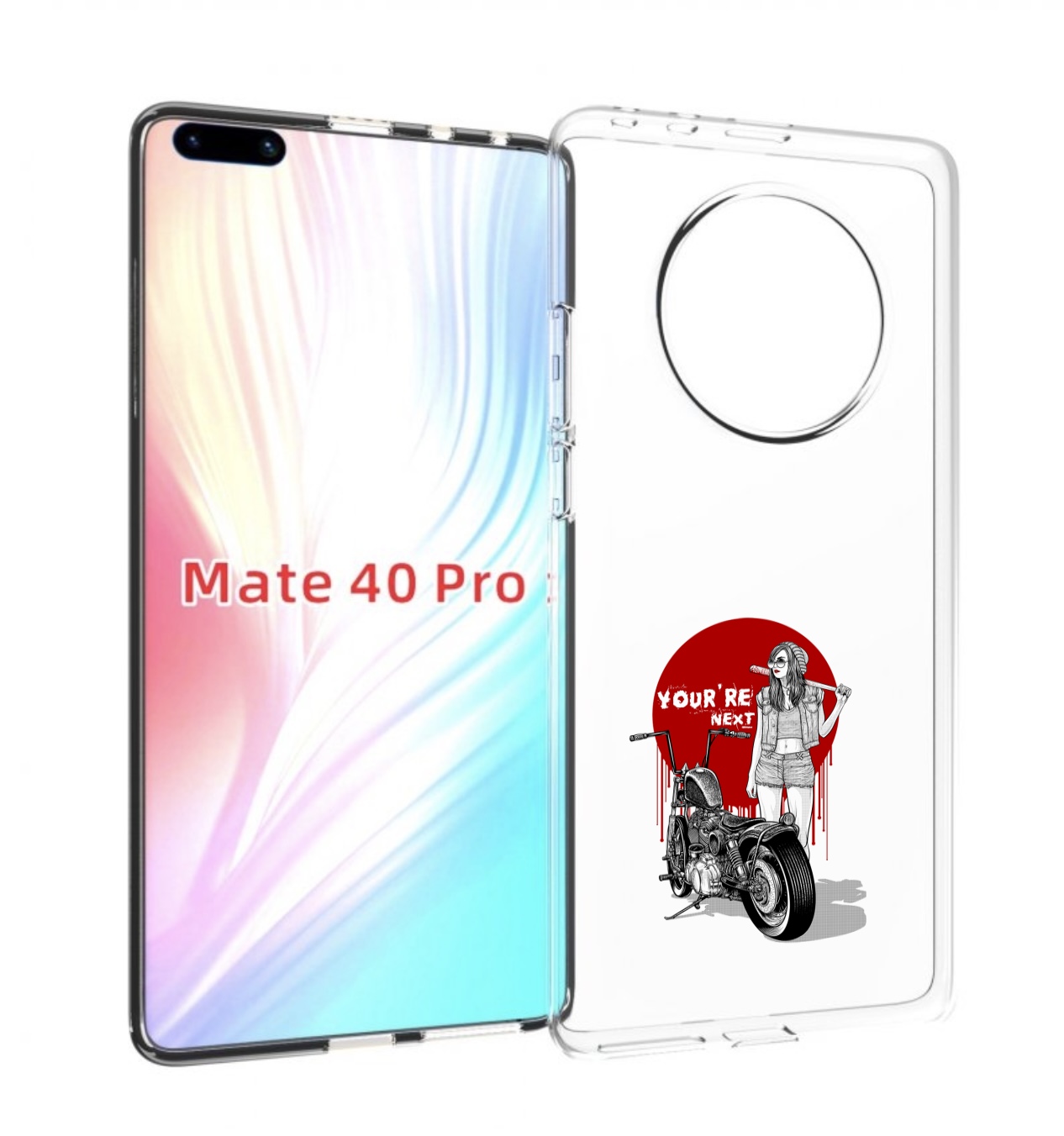 Чехол MyPads девушка с мотоциклом для Huawei Mate 40 Pro (NOH-NX9)