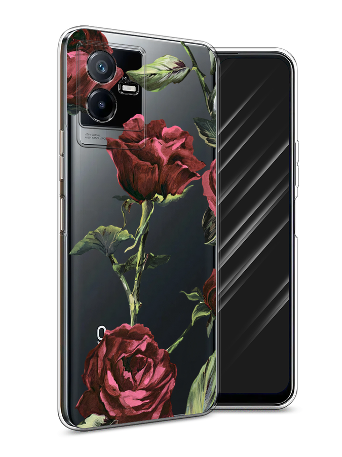 

Чехол Awog на Vivo Y73t "Бордовые розы фон", Бордовый, 268050-1