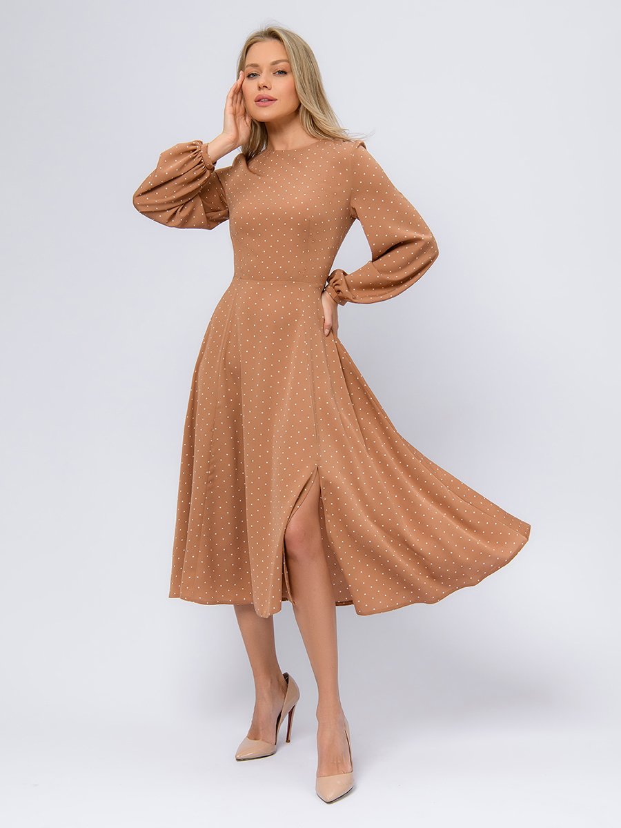 

Платье женское 1001dress 101977 коричневое 42 RU, Коричневый, 101977