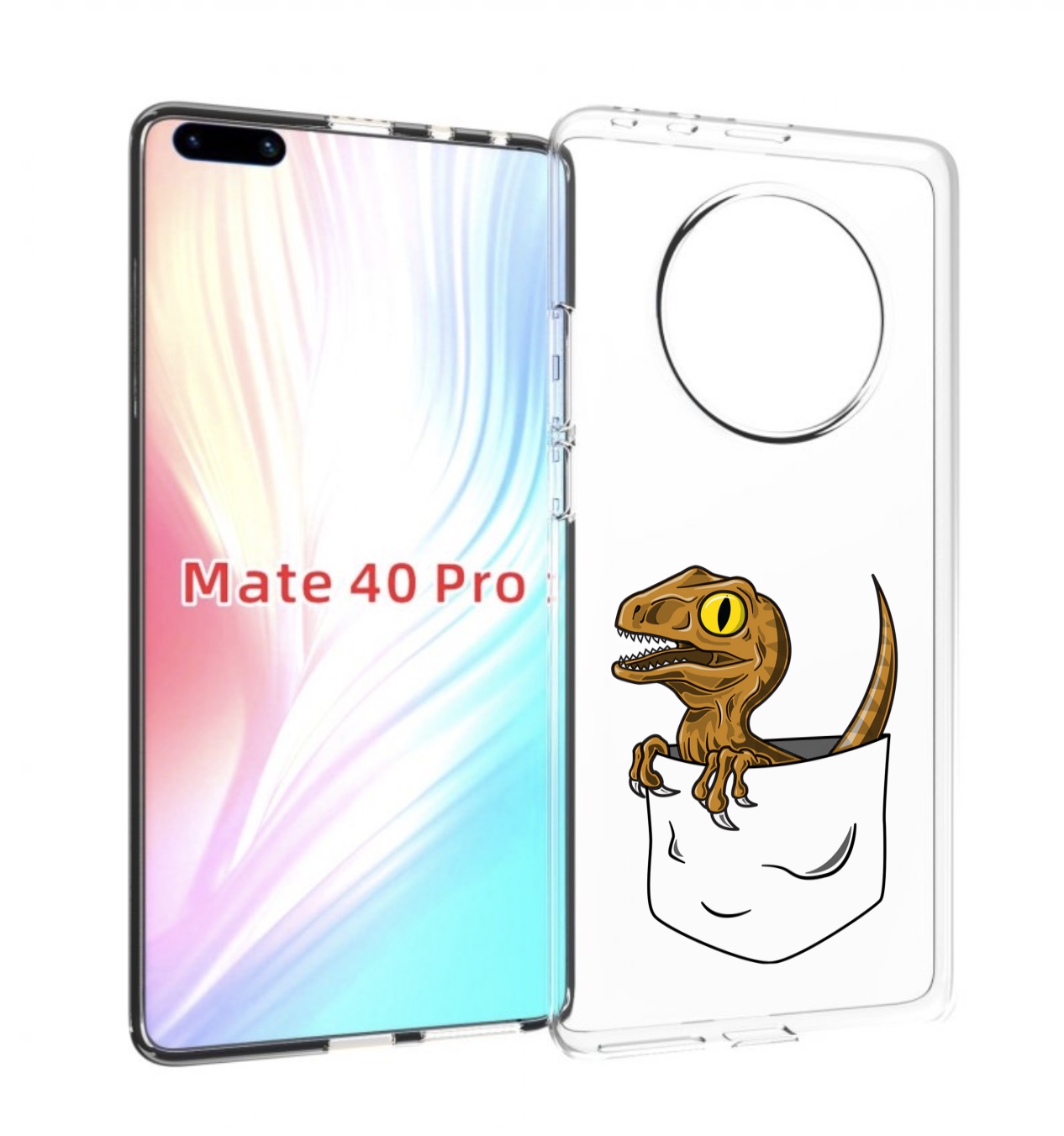 

Чехол MyPads динозавр в кармане для Huawei Mate 40 Pro (NOH-NX9), Прозрачный, Tocco