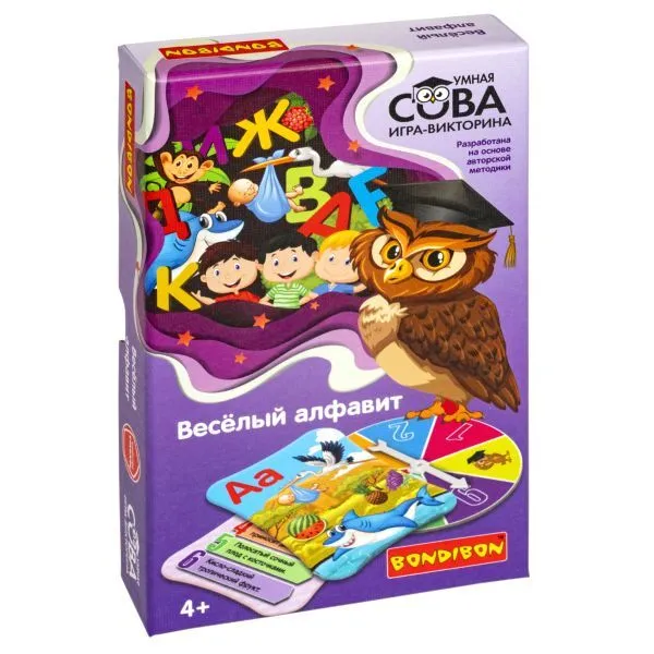 Игра-викторина Bondibon Умная Сова, весёлый алфавит, ВВ5372-dg