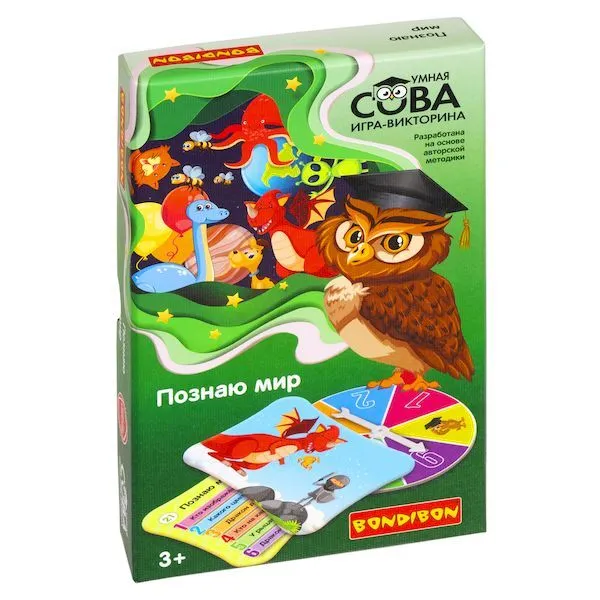 

Игра-викторина Bondibon Умная Сова, познаю мир, ВВ5373-dg