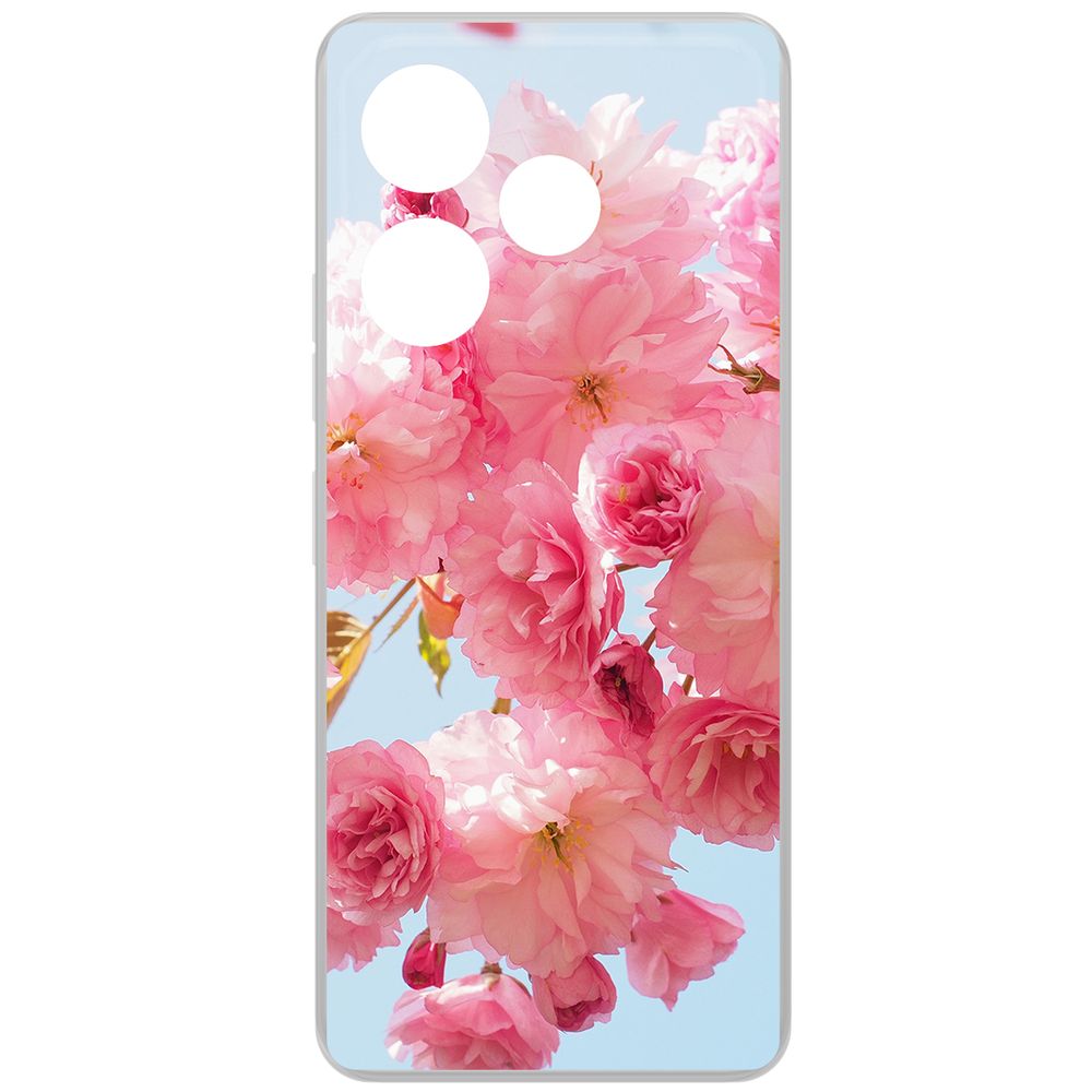 

Чехол-накладка Krutoff Clear Case Сакура для TECNO Pova 6, Прозрачный