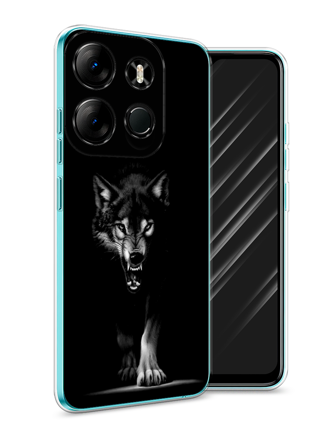 

Чехол Awog на Tecno Spark Go 2023/Infinix Smart 7 "Волк выходит из ночи", Серый;черный;белый, 303150-1