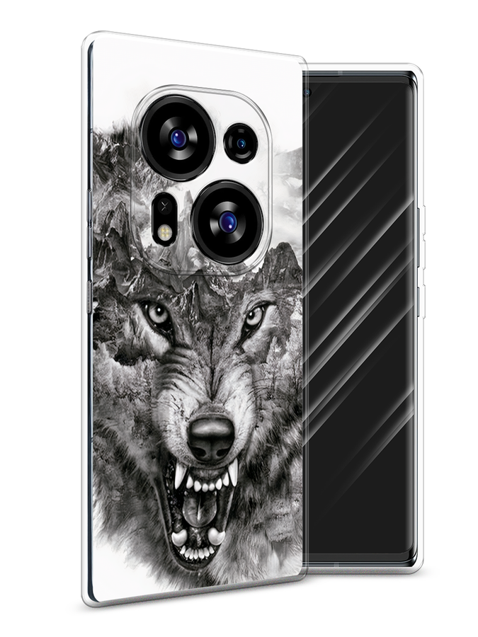 

Чехол Awog на Tecno Phantom X2/X2 Pro "Волк в горах", Серый;белый;бежевый, 303250-1