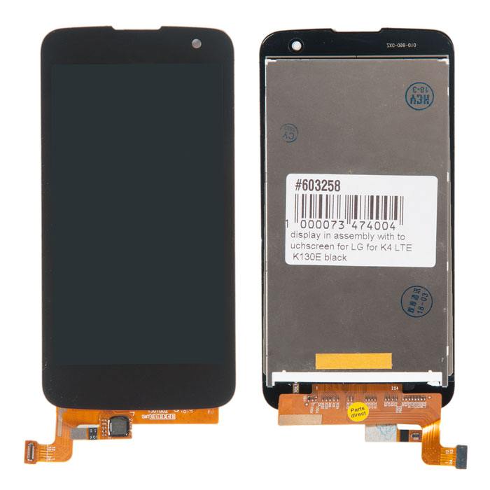 

Дисплей Rocknparts с тачскрином для LG K4 LTE K130E K120E черный, K130E