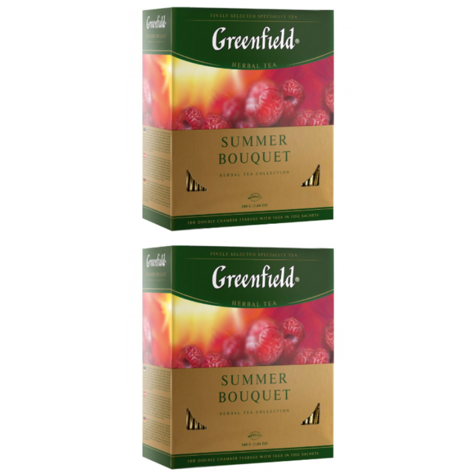 Чай травяной Greenfield Summer Bouquet, 2 упаковки по 100 пакетиков