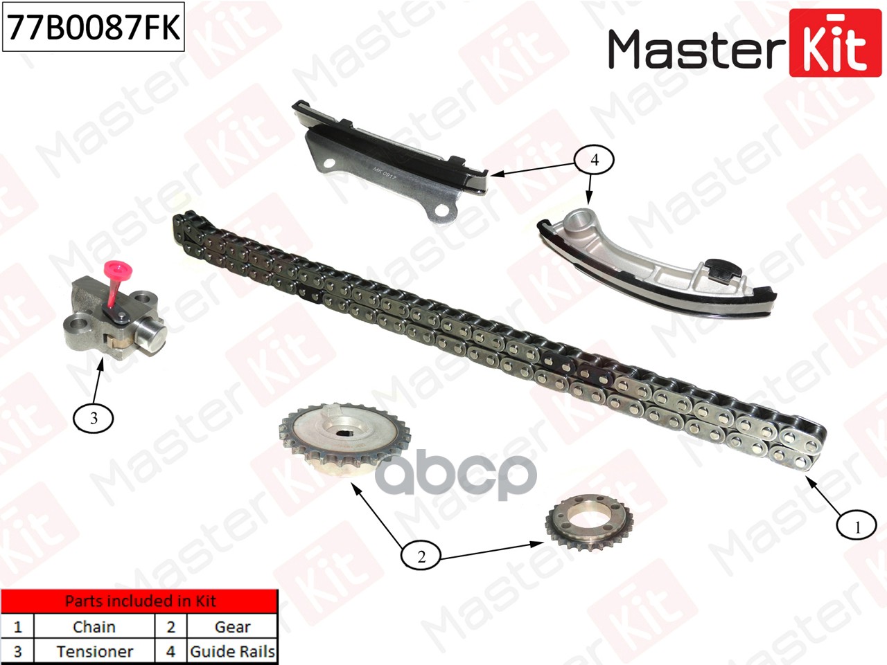 

Комплект Цепи Грм Nissan Patrol/Renault Master 3.0dti Zd3 00- MasterKit арт. 77b0087fk, 77B0087FK