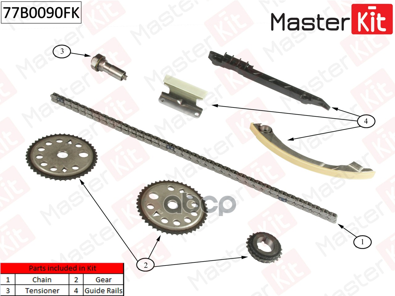 

Комплект Цепи Грм MasterKit 77B0090FK, 77B0090FK