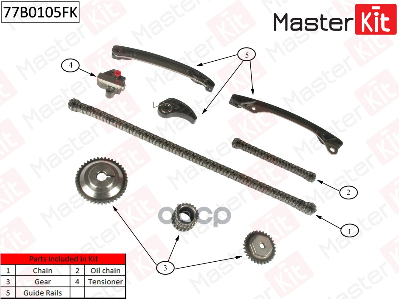 

Комплект Цепи Грм Nissan Micro/Note 1.2I Hr12de 2010- MasterKit 77B0105FK, 77B0105FK