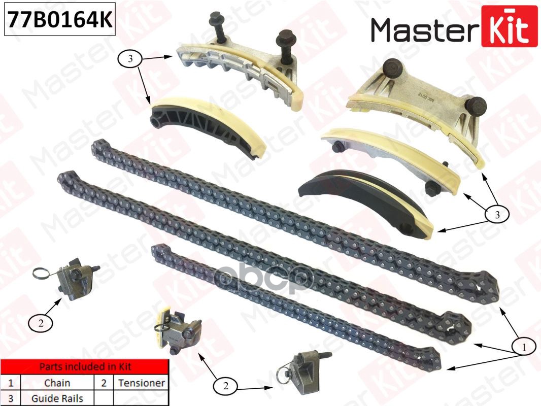 

Комплект Цепи Грм Opel Antara/Insignia A/Vectra C/A28ner/A30xh/Z32se 3.0-3.2i 07- (Без Зве, 77B0164K