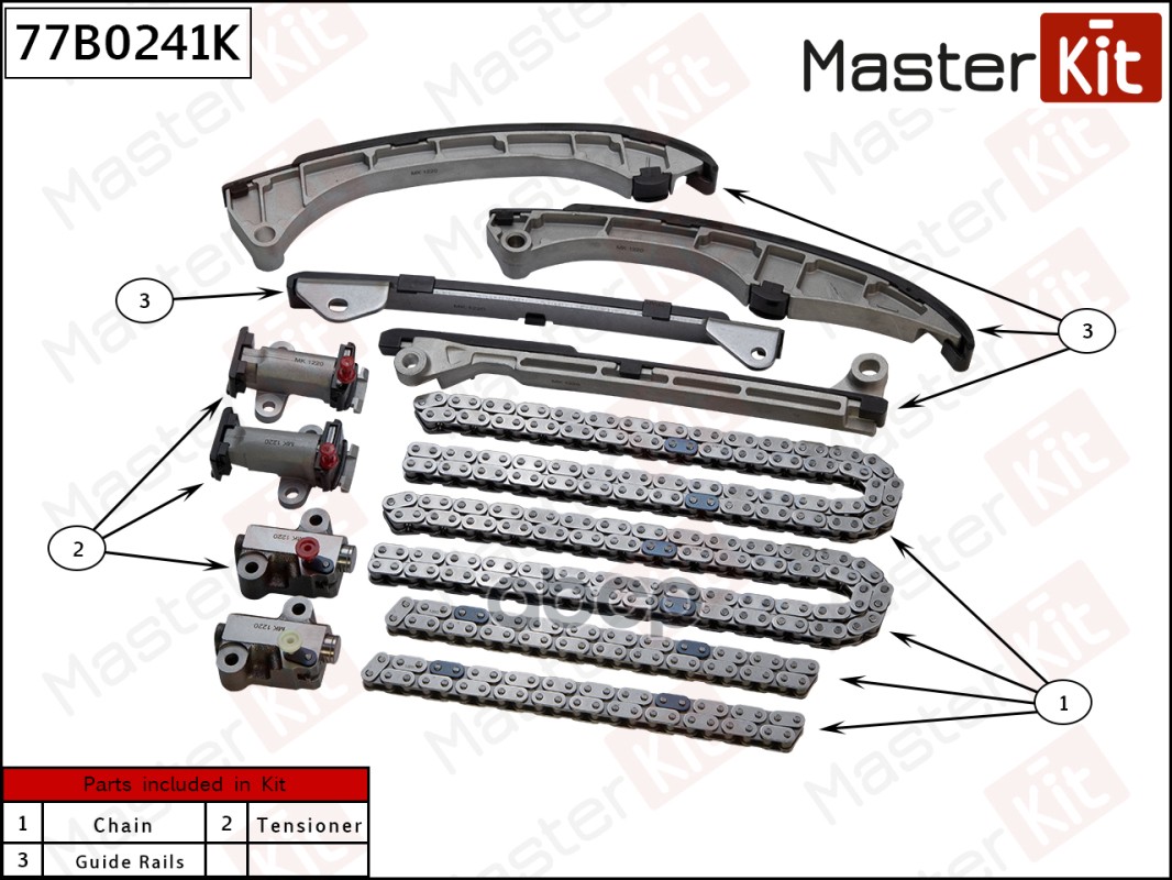 

Комплект Цепи Грм Toyota Land Cruiser 200/Lexus Lx570 3Ur-Fe 07- (Без Звездочек) MasterKit, 77B0241K