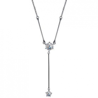 фото Колье с 2 кристаллами swarovski из серебра алкор серебро 06-2539_00св-00 алькор