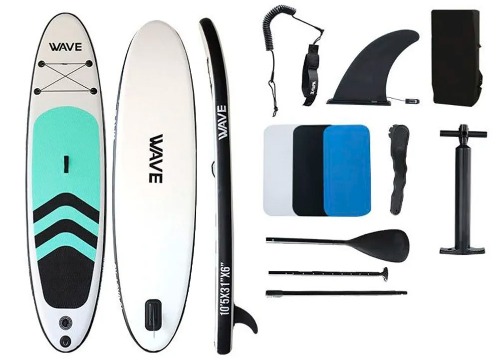 

Сапборд Kesser Inflatable SUP Board 320*78*15 Wave White/Light-blue, Белый