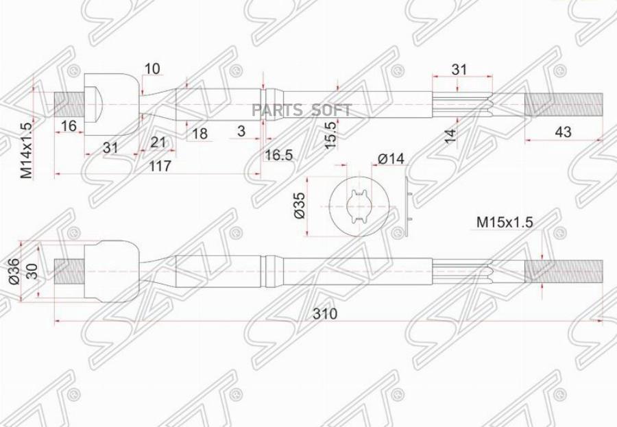 

Тяга Рулевая Toyota Noah 2wd 01- Sat арт. ST-45503-80003