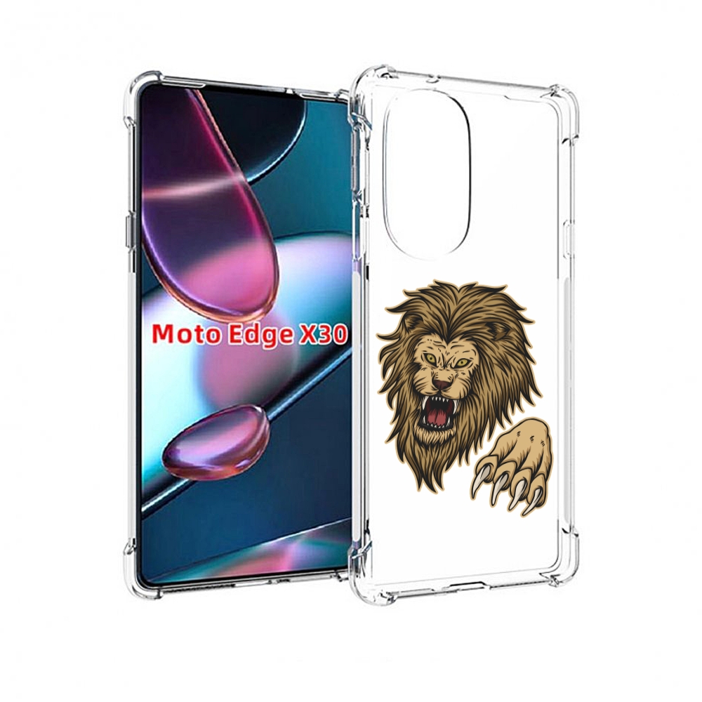 

Чехол MyPads Лев-завоеватель мужской для Motorola Moto Edge X30, Прозрачный, Tocco