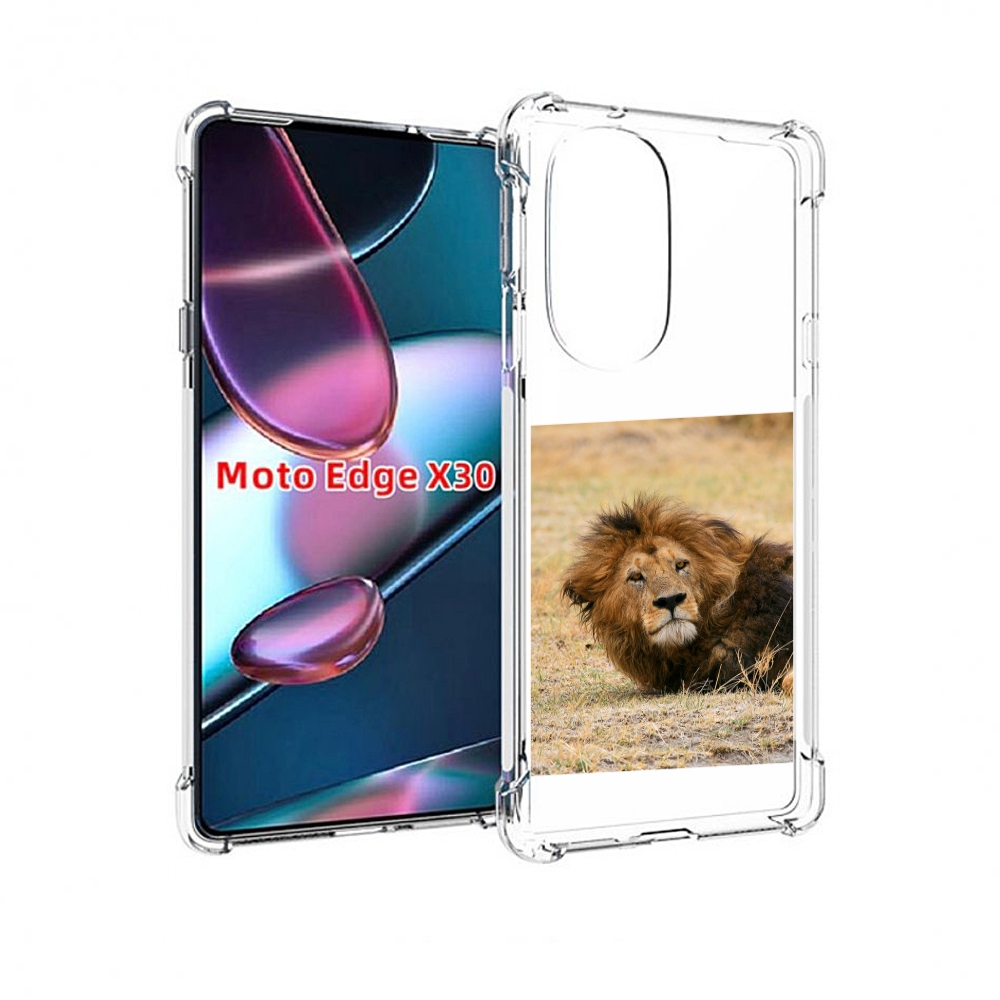 

Чехол MyPads Лев-лежит мужской для Motorola Moto Edge X30, Прозрачный, Tocco
