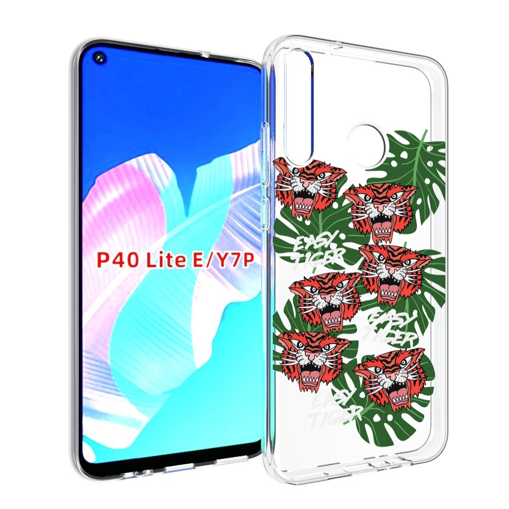 

Чехол бампер MyPads красные-тигры для Huawei P40 Lite E, Прозрачный, Tocco