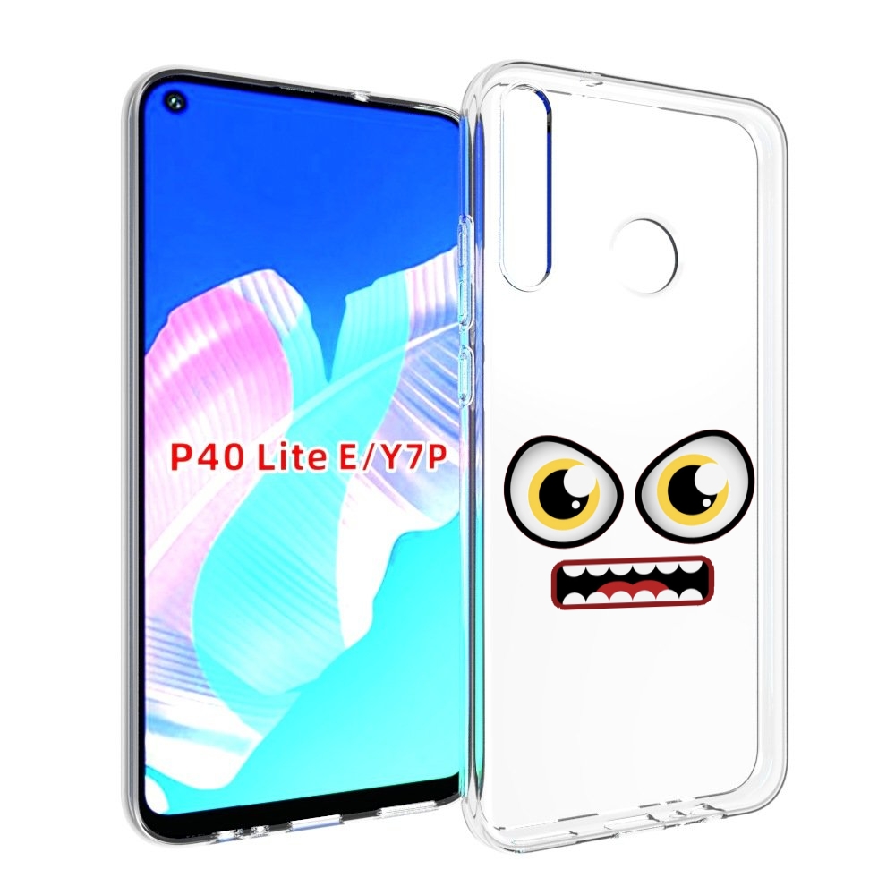 

Чехол бампер MyPads красный злой смайлик для Huawei P40 Lite E, Прозрачный, Tocco