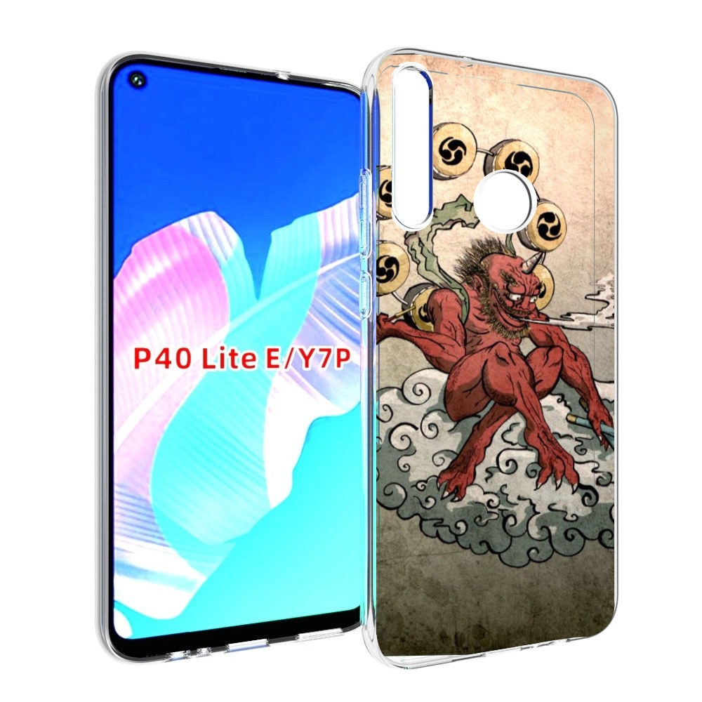 

Чехол бампер MyPads красный чертик на облаке для Huawei P40 Lite, Прозрачный, Tocco