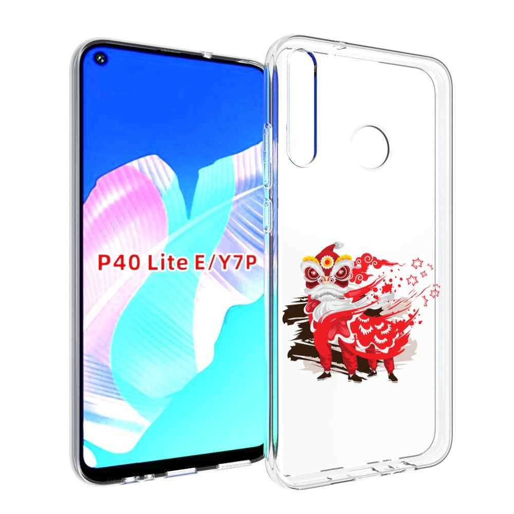 

Чехол бампер MyPads красный-карнавал для Huawei P40 Lite E, Прозрачный, Tocco