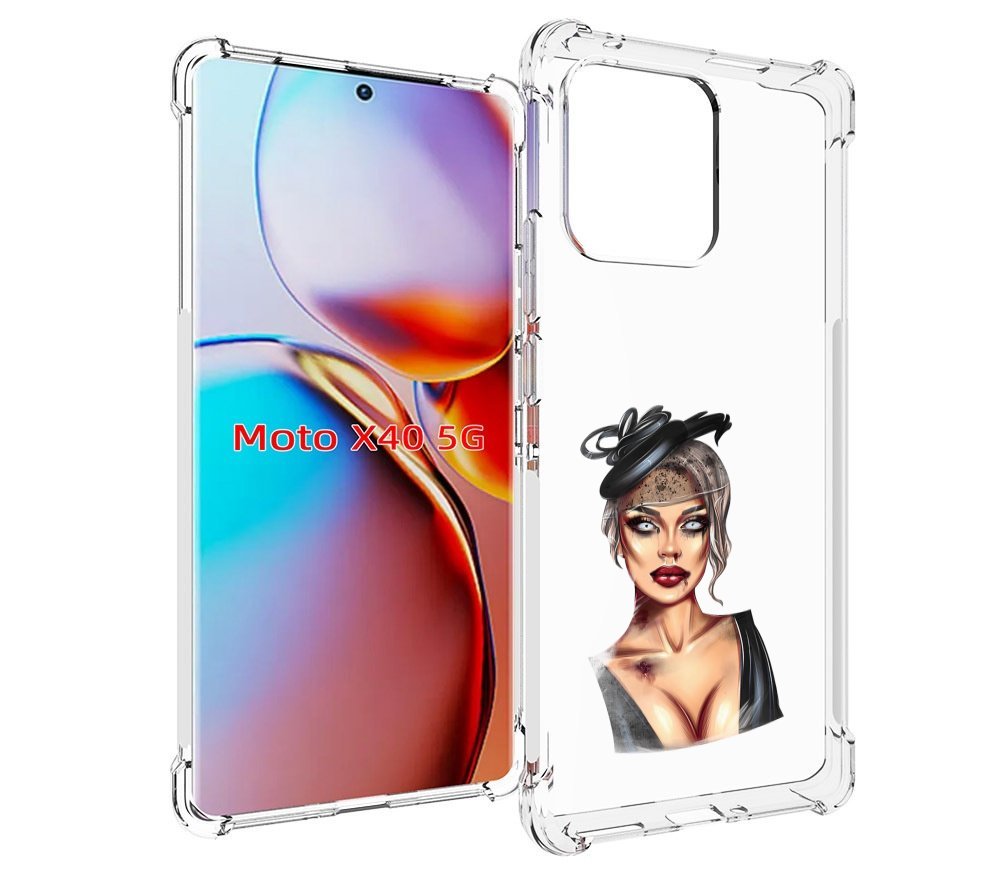 

Чехол MyPads девушка-с-линзами для Motorola Moto X40, Прозрачный, Tocco