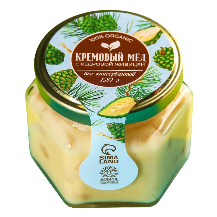 

Кремовый мёд «Кедровая живица», с кедровой живицей, 120 г.
