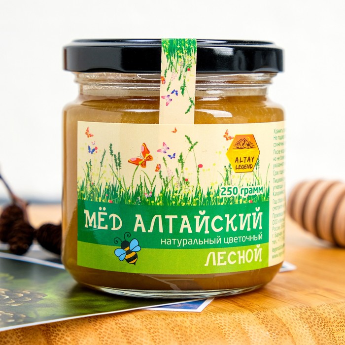 

Легенда Алтая Мёд Алтайский "Лесной", натуральный цветочный, 250 г стекло