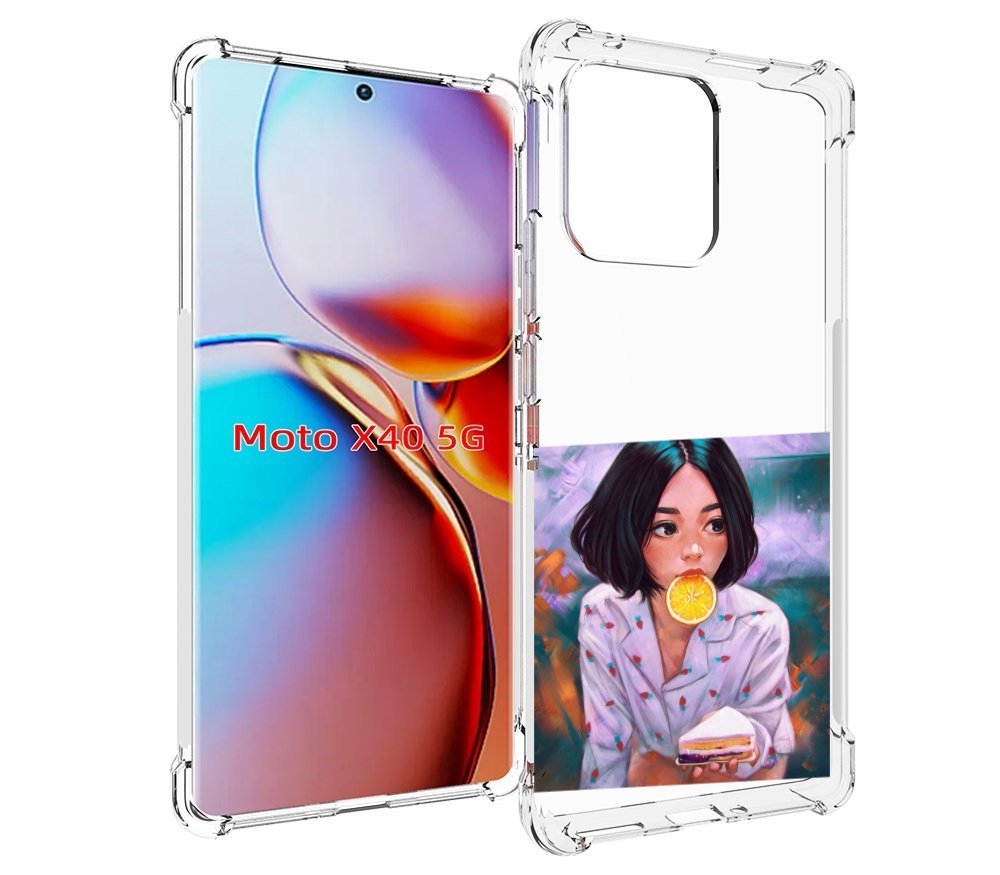 

Чехол MyPads девушка-с-чизкейком женский для Motorola Moto X40, Прозрачный, Tocco