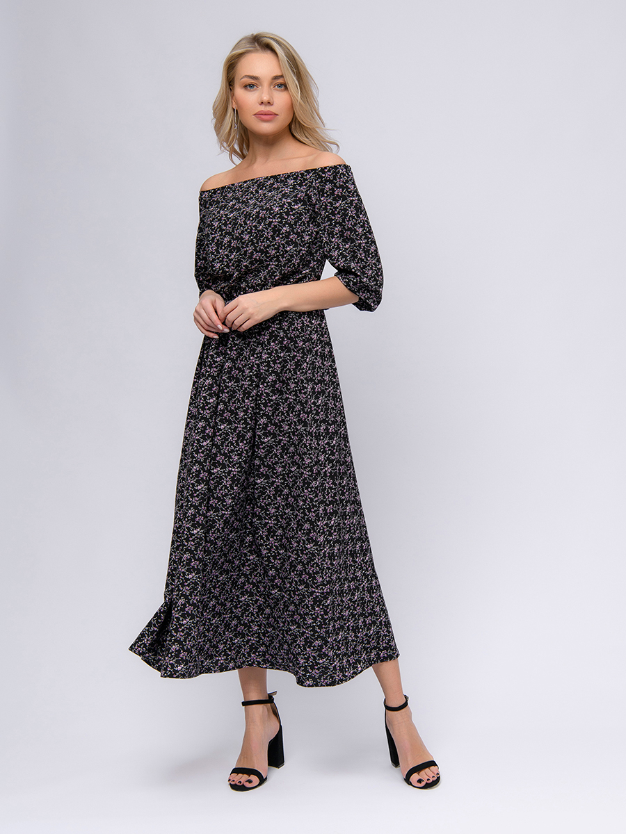 

Платье женское 1001dress 101999 черное 44-46 RU, Черный, 101999